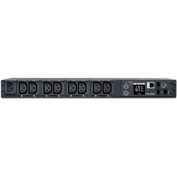 CyberPower PDU41004 PDU - Switched - IEC 60320 C14 - 8 x IEC 60320 C13 - 15 A - 120 V AC, 230 V AC Input - 1U Network (RJ-45) - 3.05 m Cord Length -