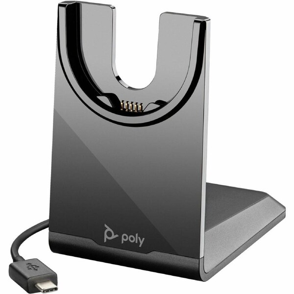 Poly Wired Cradle for Bluetooth Headset - Charging Capability - USB Type C - Black