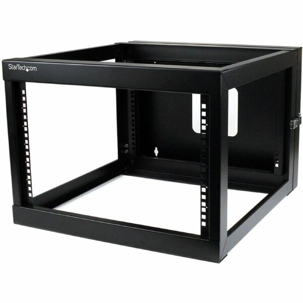 StarTech.com 4-Post 6U Hinged Wall-Mount Network Rack, 19" Open Frame Server Rack, Wall Mount Data Rack for IT Computer Equipment, TAA~ - 6U Open - a