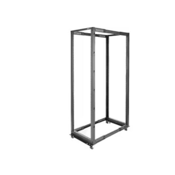 StarTech.com 4-Post 42U Mobile Open Frame Server Rack, 19" Network Rack with Casters, Rolling Rack for Computer/AV/Data/IT Equip