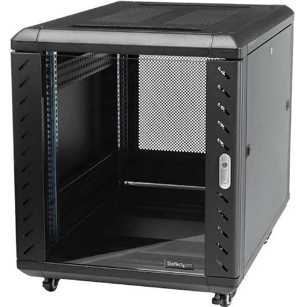 StarTech.com 4-Post 12U Server Rack Cabinet, 19" Data Rack Cabinet for Computer / IT Equipment, Home Network Rack, Half Height Server Rack - 4-Post -