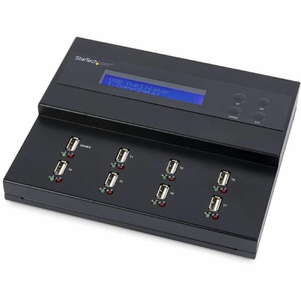 StarTech.com Standalone 1 to 7 USB Thumb Drive Duplicator/Eraser, Multiple Flash Drive Copier, 1.5 GB/min Sector-by-Sector, 3 Er