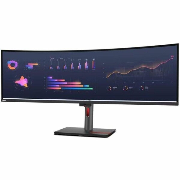 Lenovo ThinkVision P49w-30 49" Class Webcam Dual Quad HD (DQHD) Curved Screen LED Monitor - 32:9 - 49" Viewable - In-plane Switching (IPS) Technology
