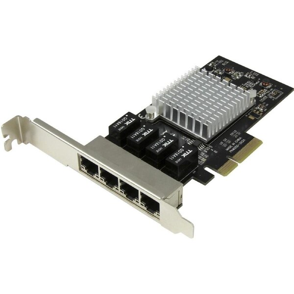 StarTech.com Gigabit Ethernet Card for Computer - 10/100/1000Base-T - Plug-in Card - PCI Express x4 - 4 Port(s) - 4 - Twisted Pair