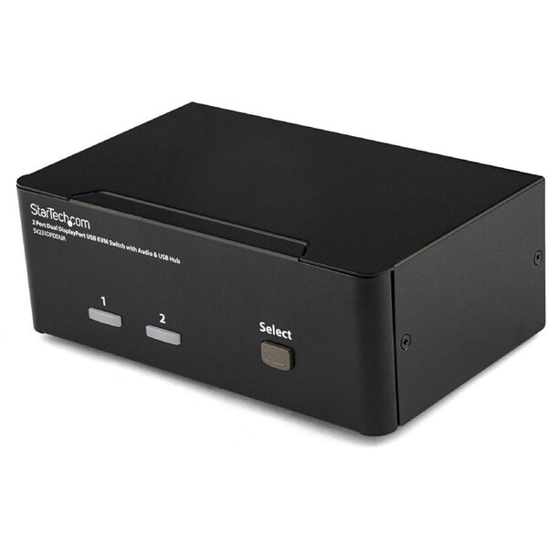 StarTech.com 2 Port Dual DisplayPort USB KVM Switch with Audio - 2 Computer(s) - 1 Local User(s) - WQUXGA - 3840 x 2400 - 6 x US