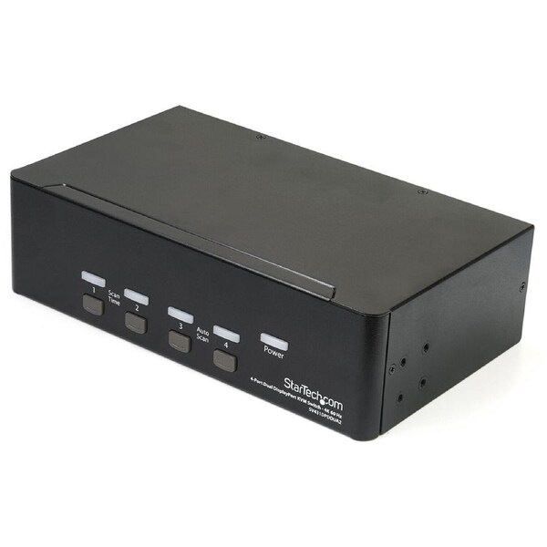 StarTech.com KVM Switchbox - TAA Compliant - 4 Computer(s) - 1 Local User(s) - 3840 x 2160 - 8 x USB - 10 x DisplayPort - 2U - R