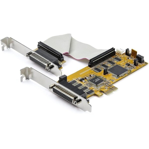 StarTech.com 8-Port PCI Express RS232 Serial Adapter Card, PCIe to DB9 Controller 16C1050 UART, Low Profile, 15kV ESD, Windows O