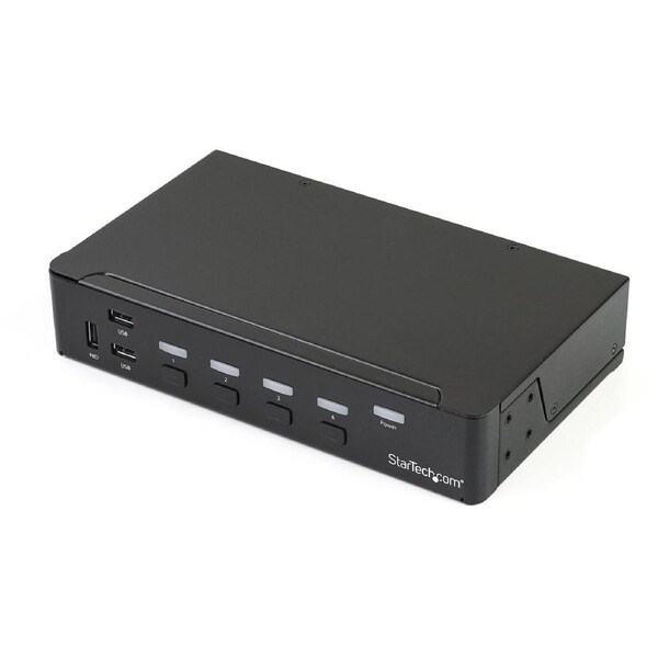 StarTech.com KVM Switchbox - TAA Compliant - 4 Computer(s) - 1 Local User(s) - 3840 x 2160 - 11 x USB - 5 x DisplayPort - 1U - R