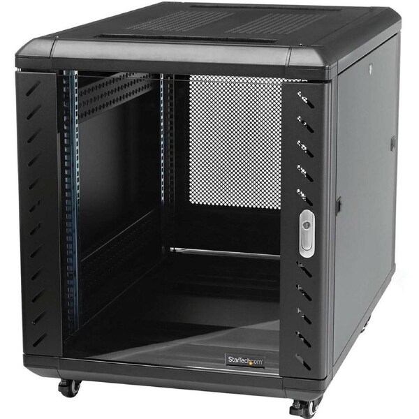 StarTech.com 4-Post 15U Server Rack Cabinet, 19" Data Rack Cabinet for Computer / IT Equipment, Home Network Rack, Half Height S