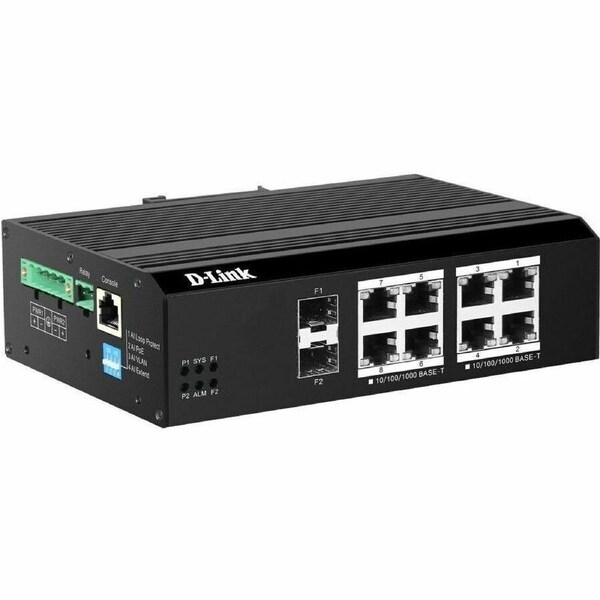 D-Link DIS-F200G DIS-F200G-10PS-E 8 Ports Manageable Ethernet Switch - Gigabit Ethernet - 10/100/1000Base-T, 1000Base-X - 2 Layer Supported - Modular