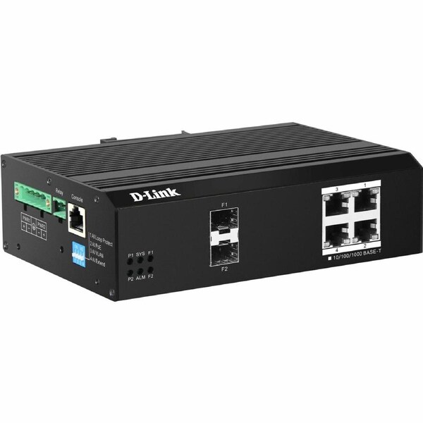 D-Link DIS-F200G DIS-F200G-6PS-E 4 Ports Manageable Ethernet Switch - Gigabit Ethernet - 10/100/1000Base-T, 1000Base-X - 2 Layer Supported - Modular
