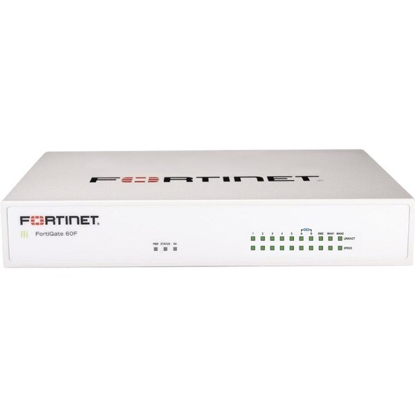 Fortinet FortiGate FG-60F Network Security/Firewall Appliance - 10 Port - 10/100/1000Base-T - Gigabit Ethernet - 200 VPN - 10 x RJ-45 - Desktop