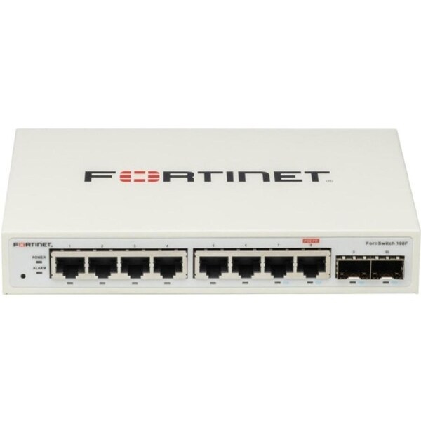 Fortinet FortiSwitch 108F 8 Ports Manageable Ethernet Switch - Gigabit Ethernet - 10/100/1000Base-T, 1000Base-X - 2 Layer Supported - Modular - 2 SFP