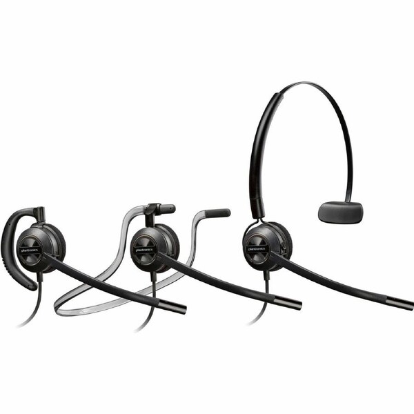 Poly EncorePro 500 540 Wired On-ear, Over-the-head, Over-the-ear, Behind-the-head Mono Headset - Black - Monaural - Supra-aural - 89 cm Cable - Noise