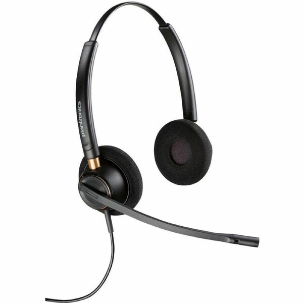 Poly EncorePro 520 Wired Over-the-head, On-ear Stereo Headset - Black - Binaural - Supra-aural - 20 Hz to 16 kHz - 78.5 cm Cable - Noise Cancelling,