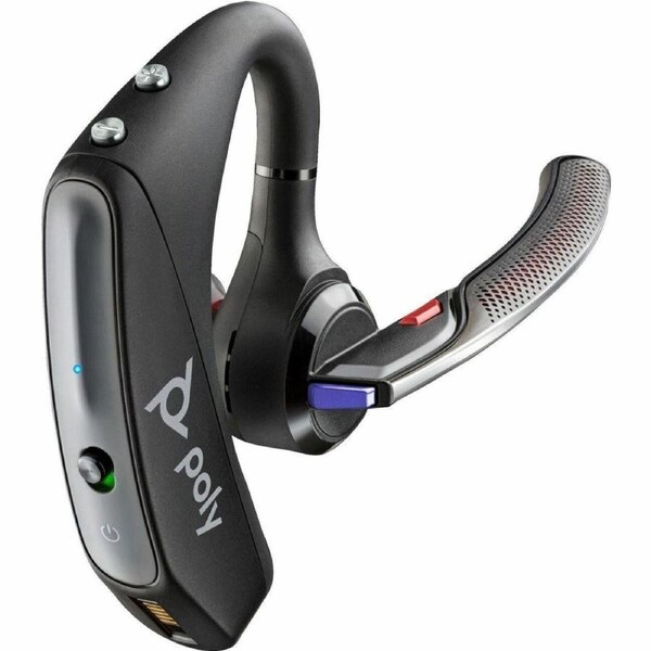 Poly Voyager 5200-M Wireless Earbud, Behind-the-neck Mono Earset - Black - Microsoft Teams Certification - Siri, Google Assistant - Monaural - In-ear
