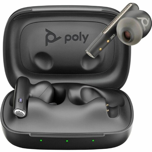 Poly Voyager Free 60 UC True Wireless Earbud Stereo Earset - Carbon Black - Microsoft Teams Certification - Google Assistant, Siri - Binaural - - cm