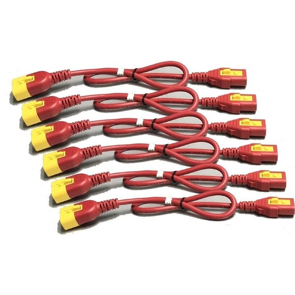 Schneider Electric Standard Power Cord - 1.20 m - IEC 60320 C13 / IEC 60320 C14 - Red - 6 Pcs