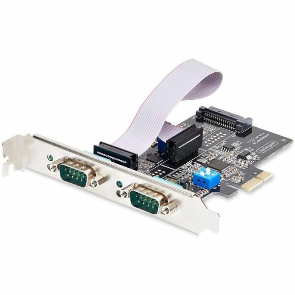 StarTech.com 2-Port Serial PCIe Card, Dual-Port RS232/RS422/RS485 Card, 16C1050 UART, ESD Protection, Windows/Linux, TAA-Complia