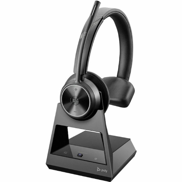 Poly Savi 7300 Office 7310 Wireless Mono Headset - Black - Microsoft Teams Certification - Ear-cup - 18000 cm - DECT