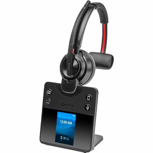 Poly Savi 8400 Office 8410 Wireless On-ear, Over-the-head Mono Headset - Black - Monaural - Supra-aural - 18000 cm - Bluetooth/DECT - 20 Hz to 20 kHz
