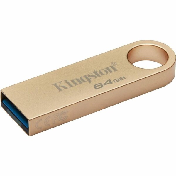 Kingston DataTraveler SE9 G3 64 GB USB 3.1 (Gen 1) Type A Flash Drive - Gold - 220 MB/s Read Speed - 100 MB/s Write Speed