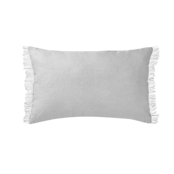 Dove Grey French Linen Filled Cushion - 35cm x 55cm