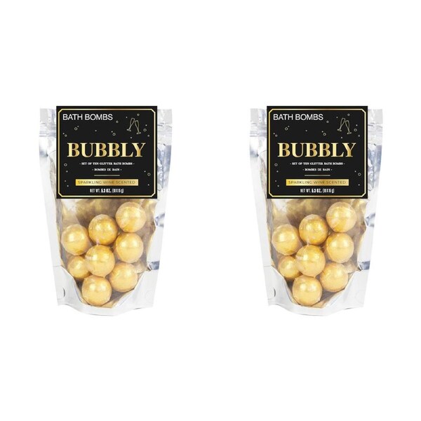 20pc Gift Republic 15g Prosecco Glitter Bath Bomb Scented Fizzies Sparkling Wine