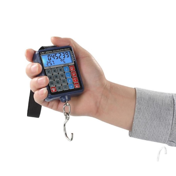 6 In 1 50Kg Portable Digital Luggage Scale 10G Graduation Backlit Calculator Lcd Weigh Hook