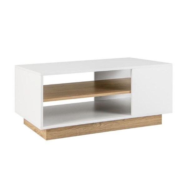 Costway 3-Tier Coffee Table Modern Tea Table Square Sofa Side Table White