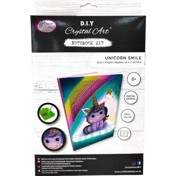Craft Buddy - Crystal Art Notebook Kit Unicorn Smile