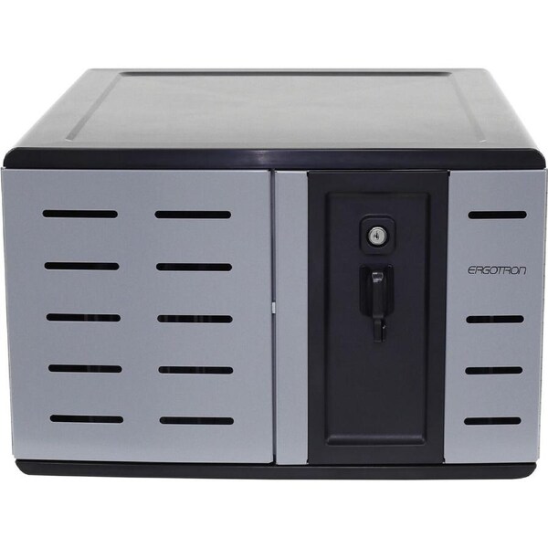 Ergotron Notebook Cabinet - Up to 35.6 cm (14") Screen Support - 35.6 cm Height x 55.9 cm Width x 62.2 cm Depth - Desktop - Steel - Black, Silver -