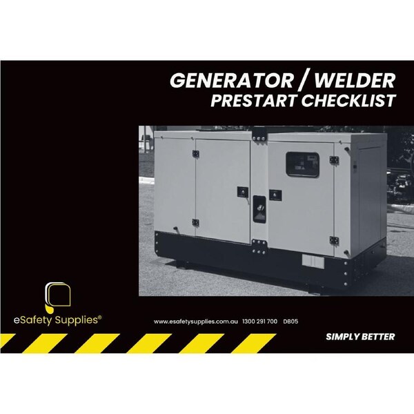 Generator / Welder Prestart Checklist Book