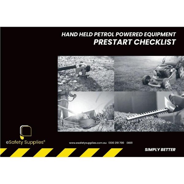 Hand Held Petrol Powered Equipment Prestart Checklist Books