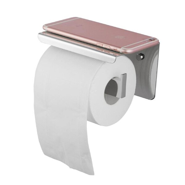 Wall Mounted Toilet Paper Roll Holder Hook Cover Storage Stainless Steel Chrome