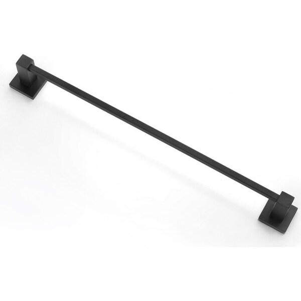 Bathroom 600mm Wall Single Towel Rack Rail Ring Stainless Steel Holder Bar Black