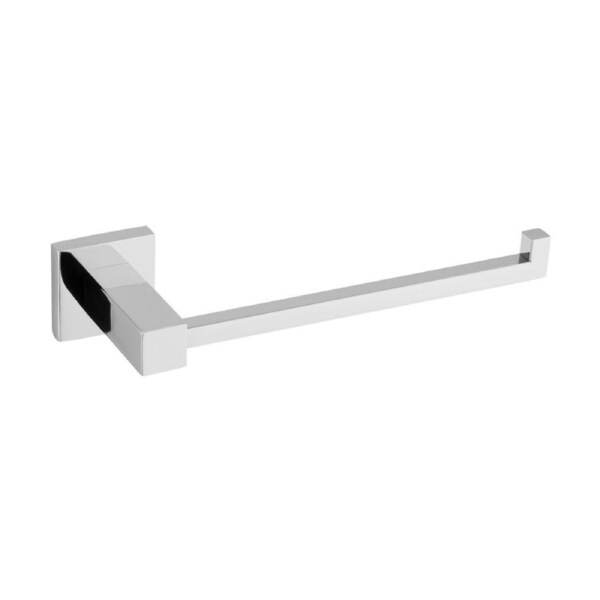 250mm Single Towel Rail Holder Hook Ring Square Chrome Stainless Steel