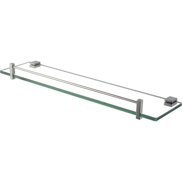 Bathroom Shower Glass Shelf Towel Holder Organizer Wall Mount Silver