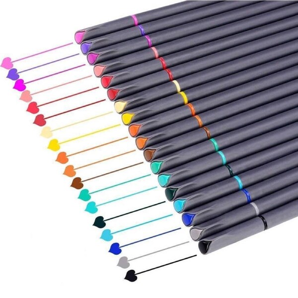 Catzon 18 Colors Journal Planner Pens Colored Pens Porous Fineliner Pen Office School Supplies