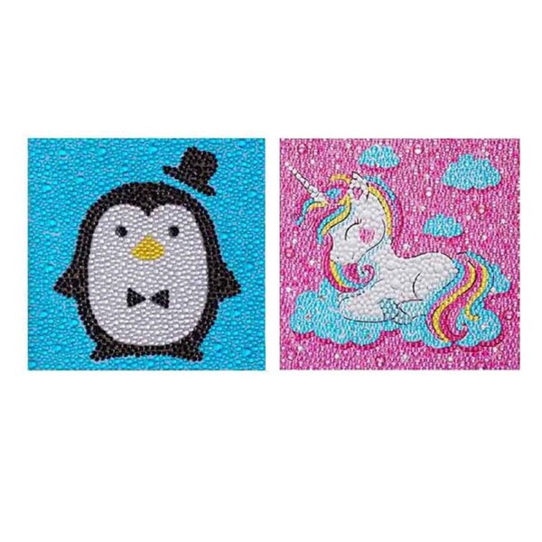 Catzon 2 Pieces 5D Diamond Painting Kit for Kids Full Drill Painting by Number Kits-F