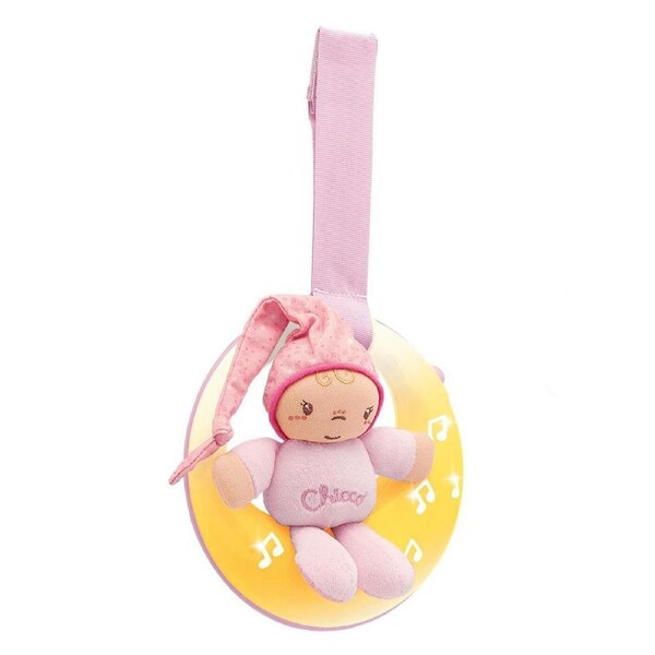 Chicco Toy GoodNight Moon Baby Night Light Hanging Nursery Cot Decor 0m+ Pink
