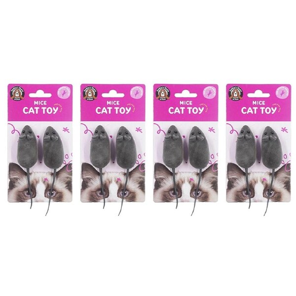 8pc Dudley's World Of Pets Mouse Interactive Rattle Squeaker Cat Pet Play Toy