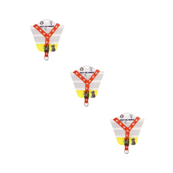 3x Dudley's World Of Pets Safety Dog Pet Harness Set Adjustable 25-40cm Assorted