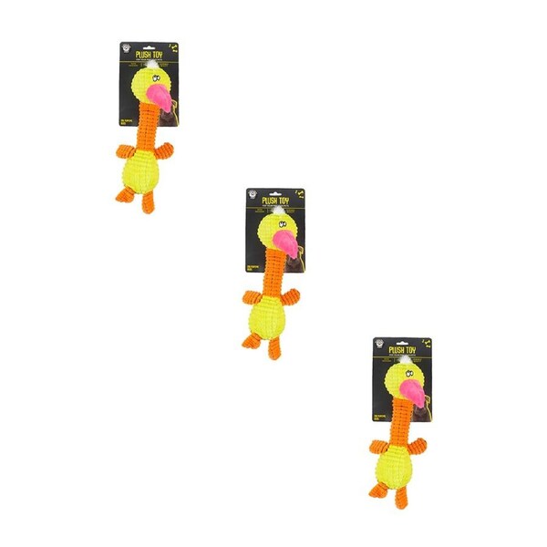 3x Dudley's World Of Pets Plush Bird Toy With Squeaker Dog/Pet Soft Toy Assorted