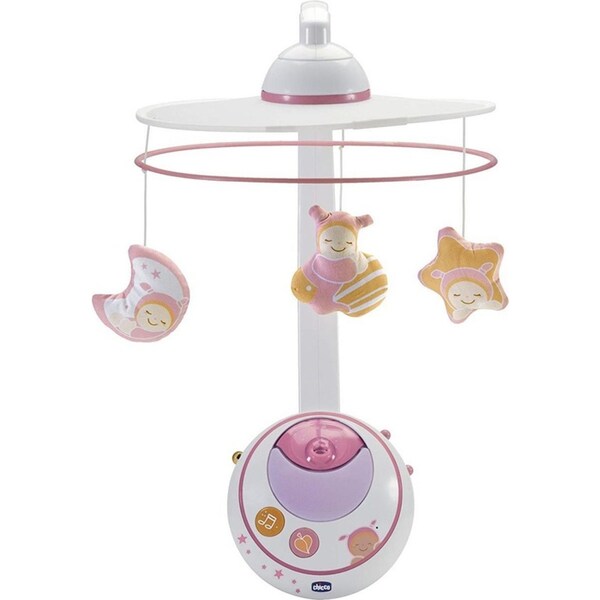 Chicco Toy Baby/Toddler Magic Stars Cot Mobile Hanging Night Light/Projector PNK
