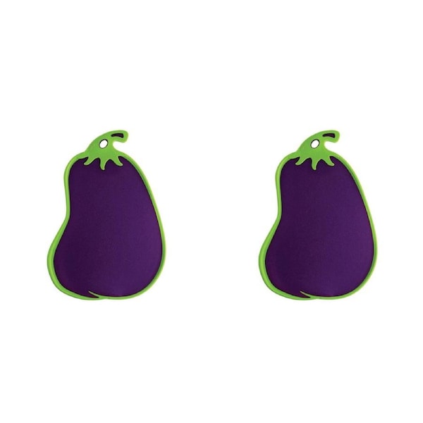 2x Dexas Cut & Serve Silicone 24x35cm Cutting Board Vegetable Chopping Eggplant