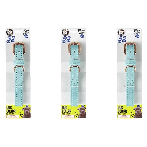 3x Dudley's World Of Pets Rose Gold Stylish Dog Identification Collar - Small