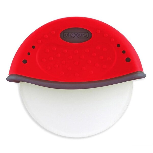 Dexas Silicone 20cm Pizza Cutter Roller Kitchen Wheel Cutting Slicer Round Red