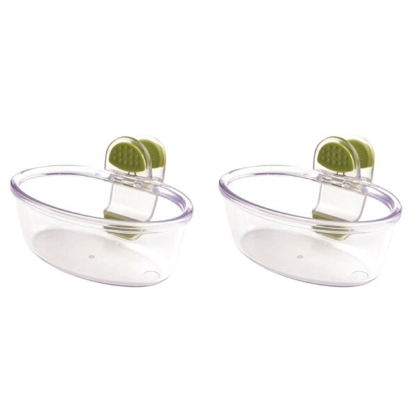 2x Dexas KlipKup 11cm Plastic 1-Cup Serving Dip/Sauce Container Storage CLR GRN