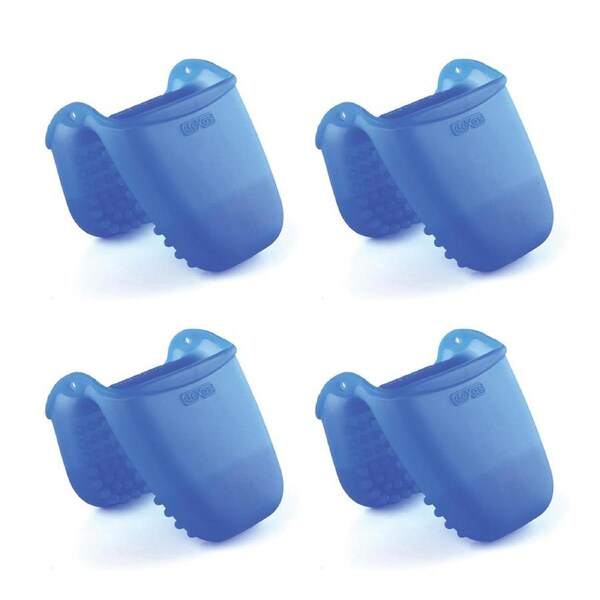 4x Dexas Silicone Nib 11cm Mini Hand Mitt Cooking Heat Protection Jelli Blue